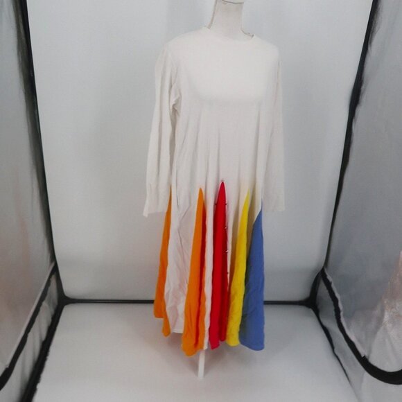 TOV COLORFUL PLEATED STUDDED MIDI DRESS Size 40 - Picture 1 of 8